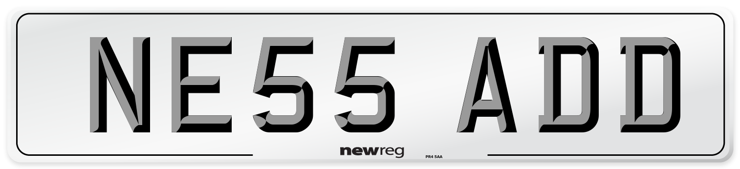 NE55 ADD Number Plate from New Reg